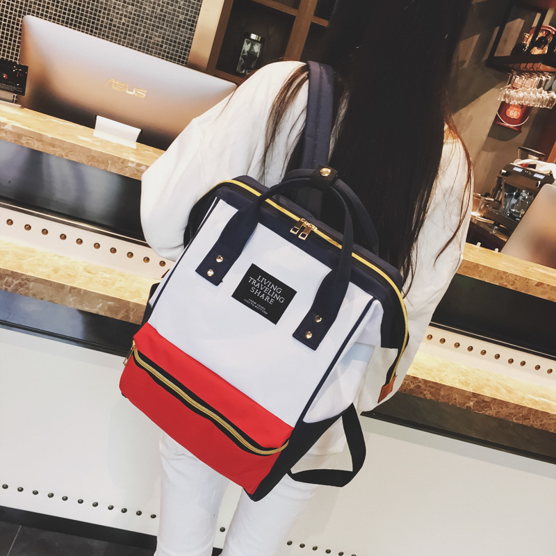 

New Trend Female Backpack Fashion Canvas Women Backpack Solid Color School Bags Teenage Girl Female School Backpack C1023, Red backpack