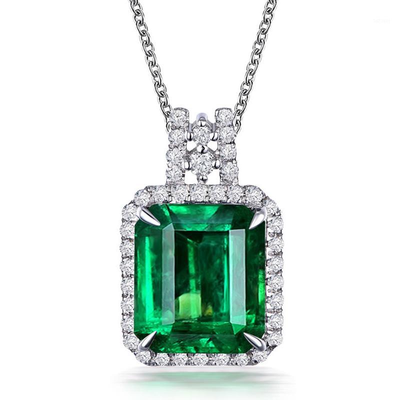 

Classic Imitation Emerald Gemstone Birthstone White Gold Pendant Necklace Jewelry Gifts Wholesale1