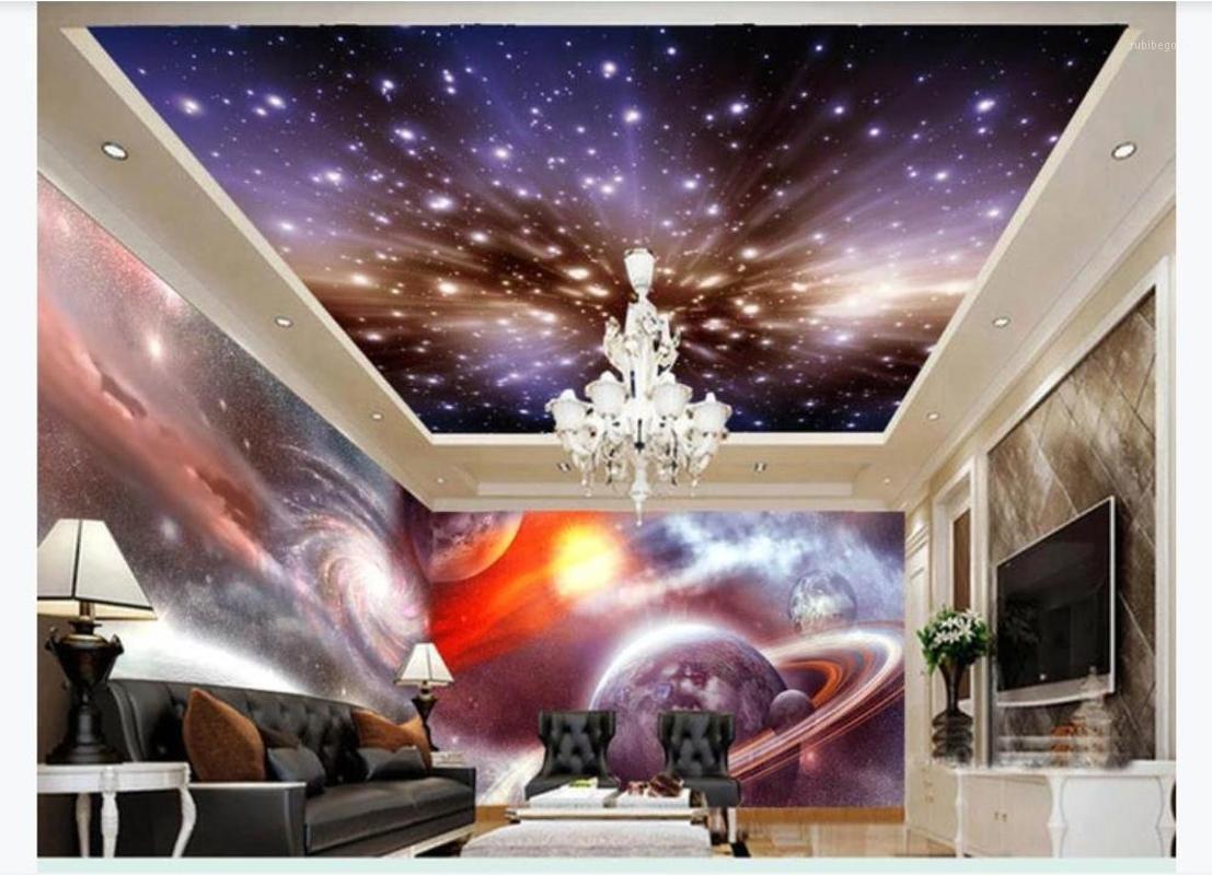 

Home Decor 3D Mural photo Wallpaper Starry Sky Zenith Ceiling Living room Bedroom TV background wall Painting1, As the picture