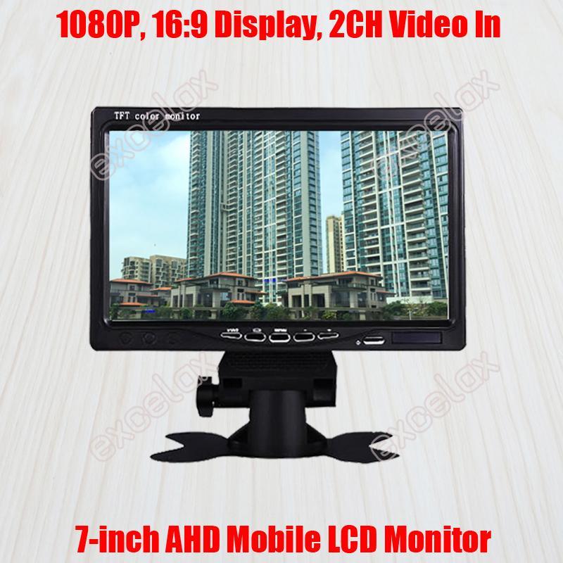 

7-Inch 720P 960P 1080P 2MP HD AHD Mobile Monitor 7" LCD Display 2CH A/V Video Car Rear View for CCTV Surveillance Vehicle Mount1