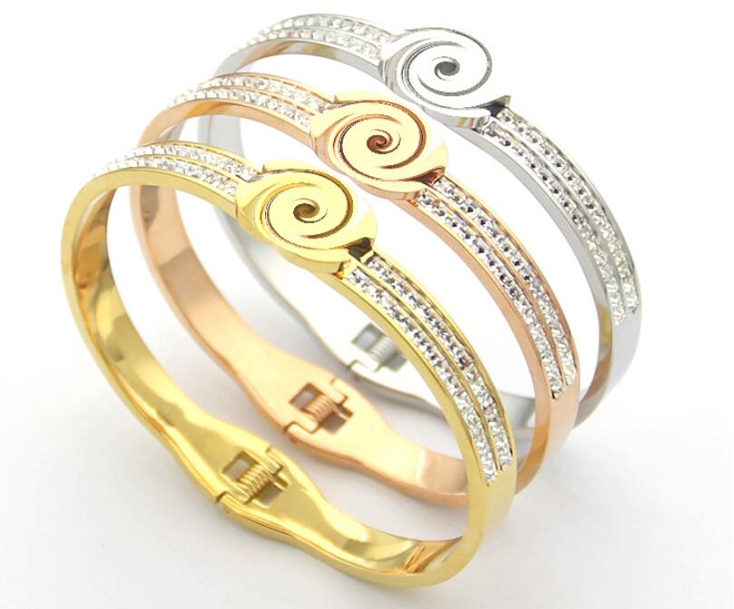 

Newest 2021 fashion bracelets for women ladies full Diamond bracelet wedding jewelry 5.8cm wide bangle famous brand braclets, Black