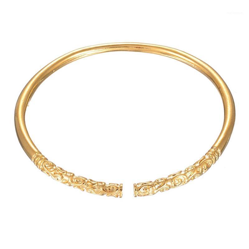 

New Hot Sale Factory Price Stainless Steel Gold Color Adjustable Open Cuff Men Women Bracelets Trendy Simple Bangles Wholesale1