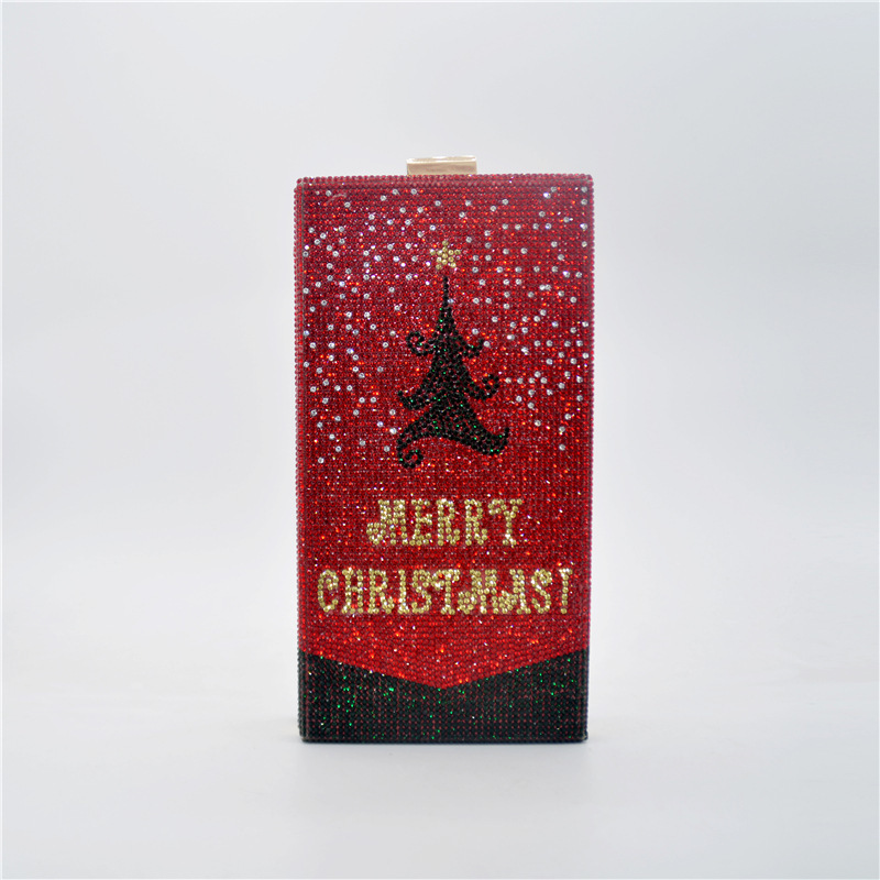 

Ceative Christmas tree design night clucth diamond bag women shoulder crossbody luxury bags small female purse, Green