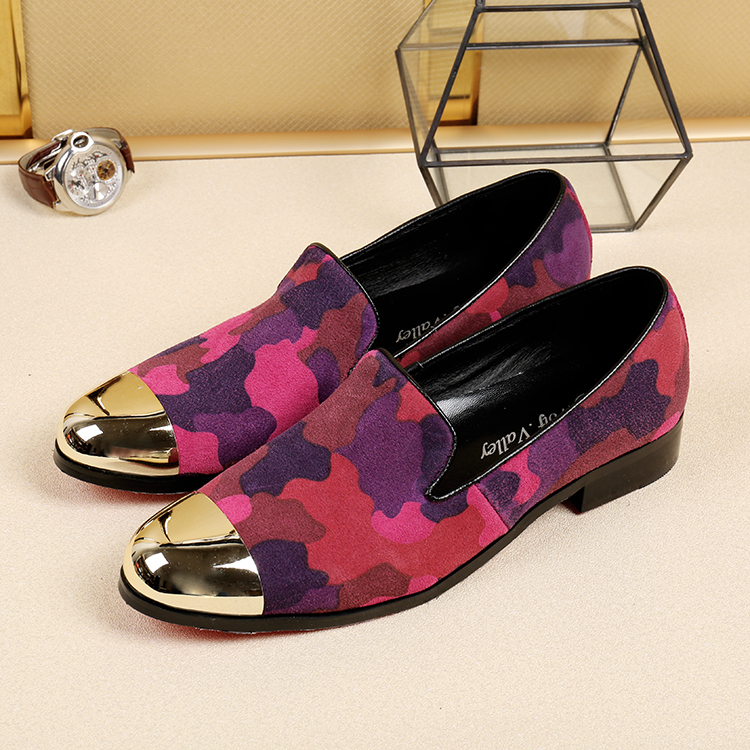 

2020 in Oxford Gold Businessmen Genuine Leather Red Casual Wedding Breathable Men's Vintage Floral Apartments Male Shoes H2as