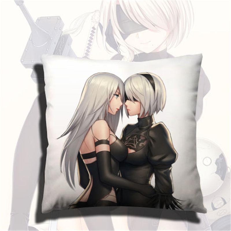 

2020 New Game NieR Automata pillow Cushion cute 42*42cm 3D pattern YoRHa 2B 2A 9S Pillowcase Anime solf pillow christmas gifts
