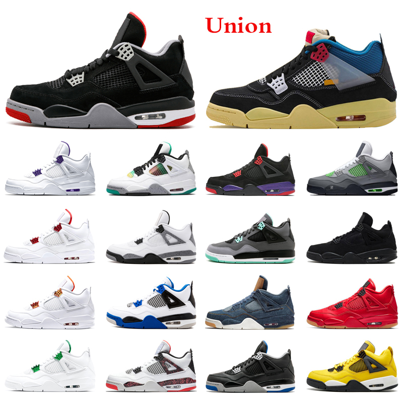 

shoes 4 Sport Womens Mens Basketball Shoes 4s Jumpman 2019 Bred Union Ice Blue Union Analyzes New Fire Red Sneakers Trainers Size 13, Item 2 40-47