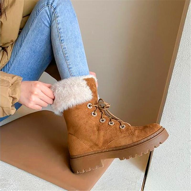 

Winter women's high-heeled boots increase thick-soled lace-up high-heeled boots fashion short, Black