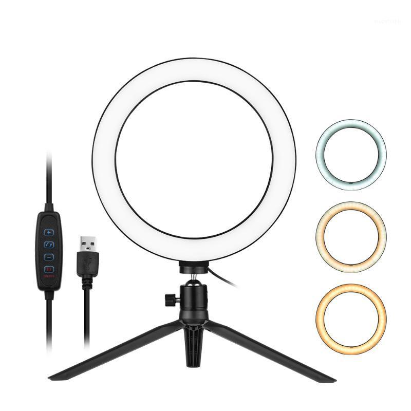 

8 Inch Desktop LED Ring Light 3200K-5500K Dimmable with Tripod Ballhead Adapter for Live Streaming Video Makeup Photography1