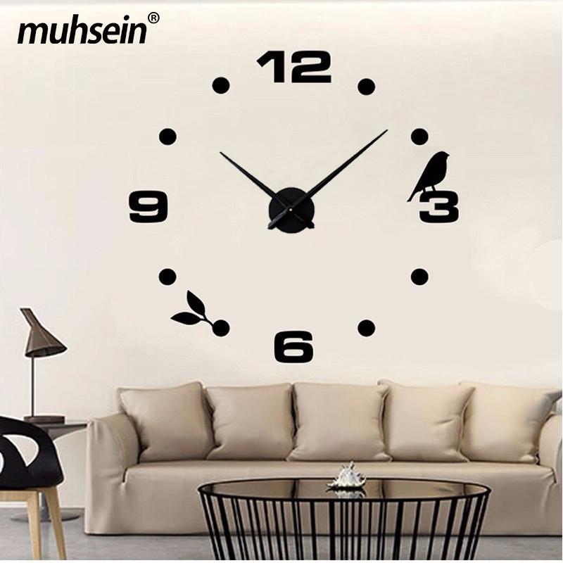 

2020 Factory direct modern DIY design flying bird pattern quartz wall clock home decoration Orologio Muro Living room creative