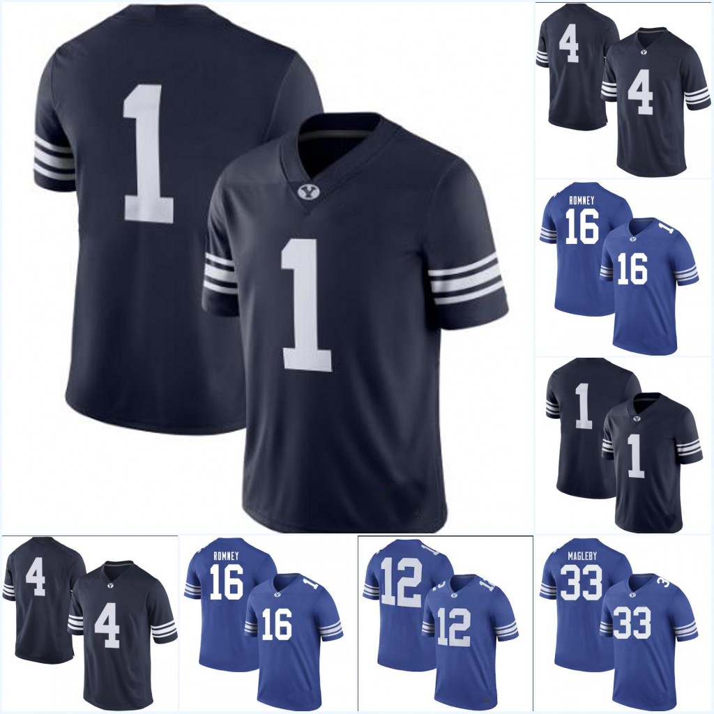 

BYU Cougars #1 Zach Wilson #16 Baylor Romney #5 Dax Milne #25 Tyler Allgeier#18 Gunner Romney #4 Lopini Katoa 150th Stitched Jerseys, Black