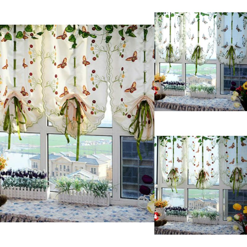 

Lychee Butterfly Printed Curtain Modern Roman Blinds Door Curtain Window Room Divider Valance Home Decoration