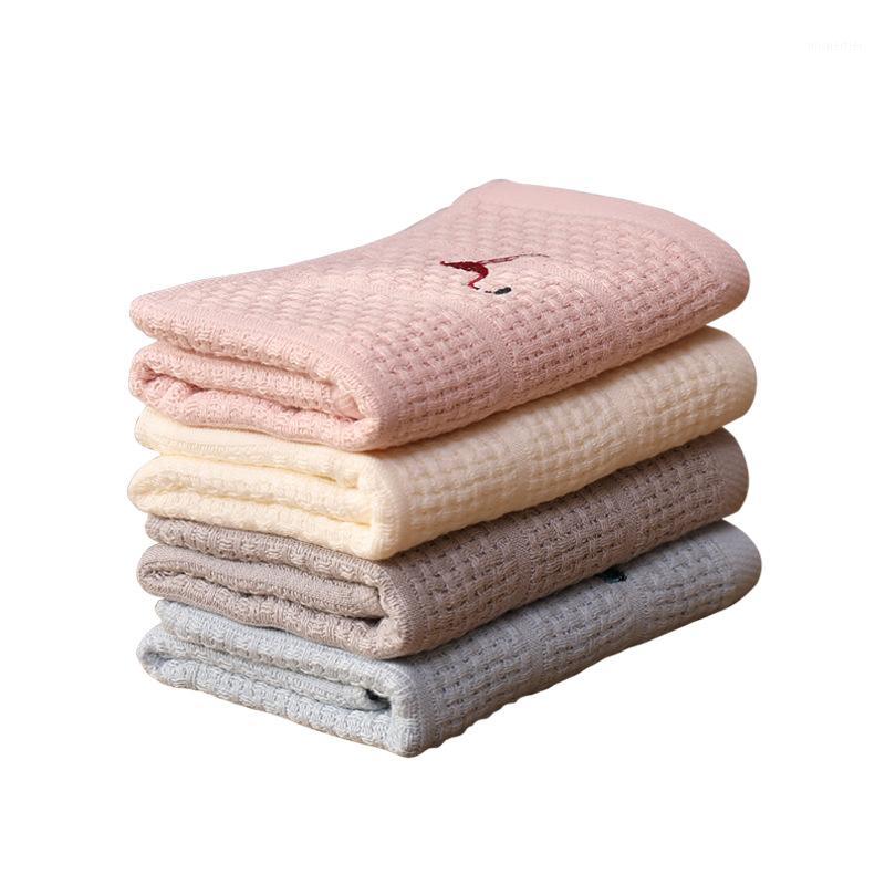 

Cotton face towel bath towel cartoon embroidery solid color household soft bathroom 75X35cm1, Pink