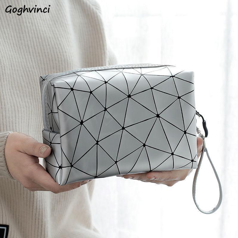 

Cosmetic Bags PU Diamond Lattice Women Waterproof Travel Organizer Toiletries Kit Cases Ladies Makeup Storage Pouch Beauty Case1, Small black