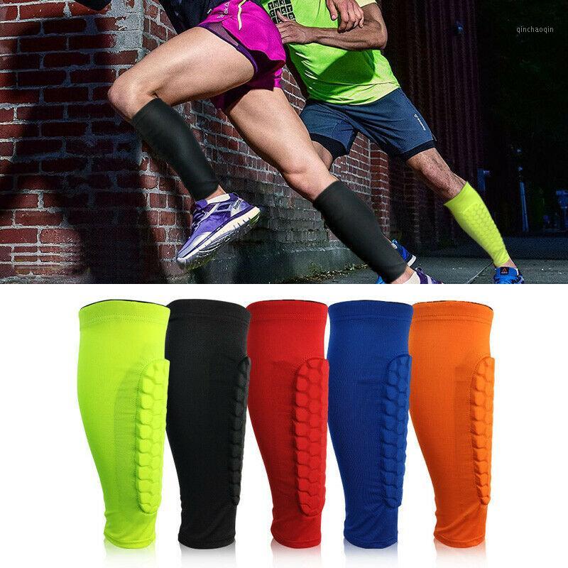 

Professional Football Sports Leg Guard Calf Socks Silicone Anti-Slip Calf Sleeve Anti-Collision Outdoor Sport Shin Guard Leg1, Red