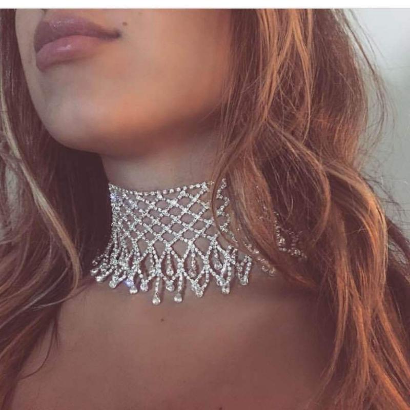 

Chokers TIMEONLY Luxury Multi Layered Bling Rhinestone Choker Necklace For Women Ladies Wedding Gifts Charms Fashion Jewelry