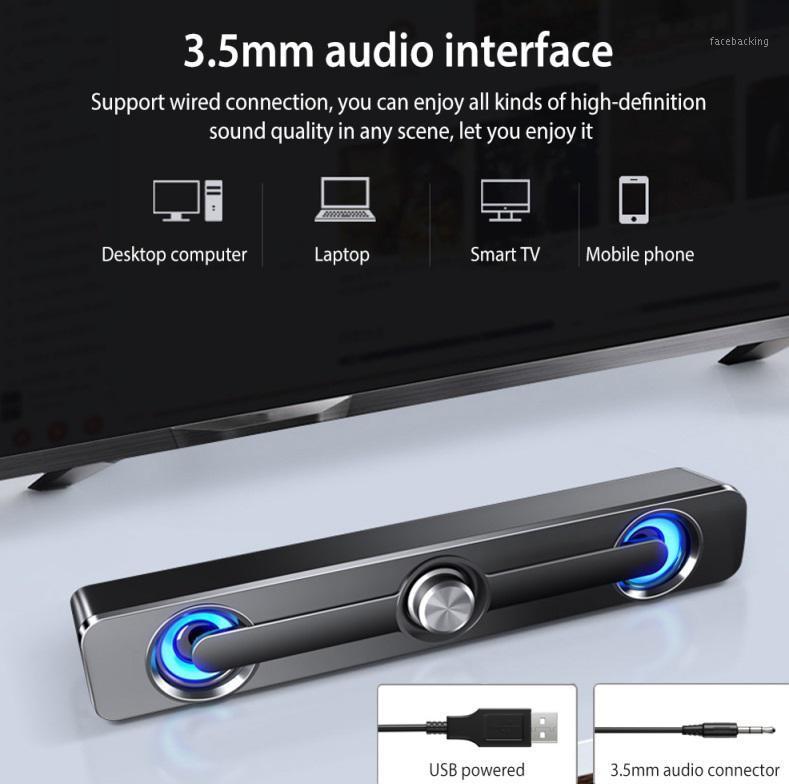 

EastVita Computer Speaker USB Sound Bar Speaker Desktop Soundbar Speakers Double Horn Stereo Subwoofer Home Theater for PC1