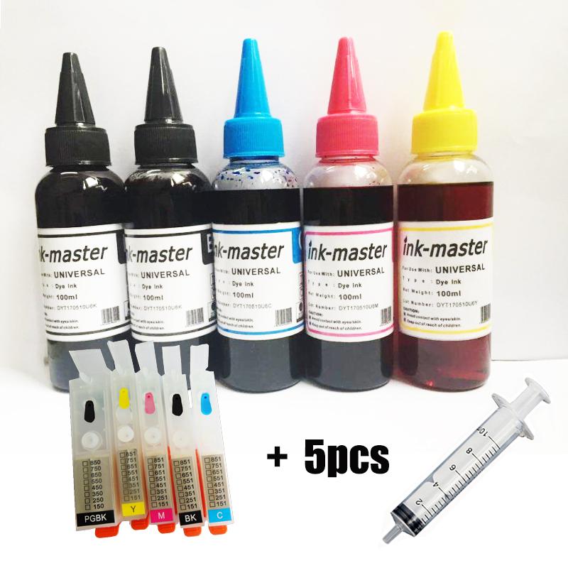 

einkshop PGI-550 CLI-551 Refillable Ink Cartridge For Canon pgi 550 PIXMA IP7250 IX6850 MG5450 MG5650 MX925 MG6350 MG7150