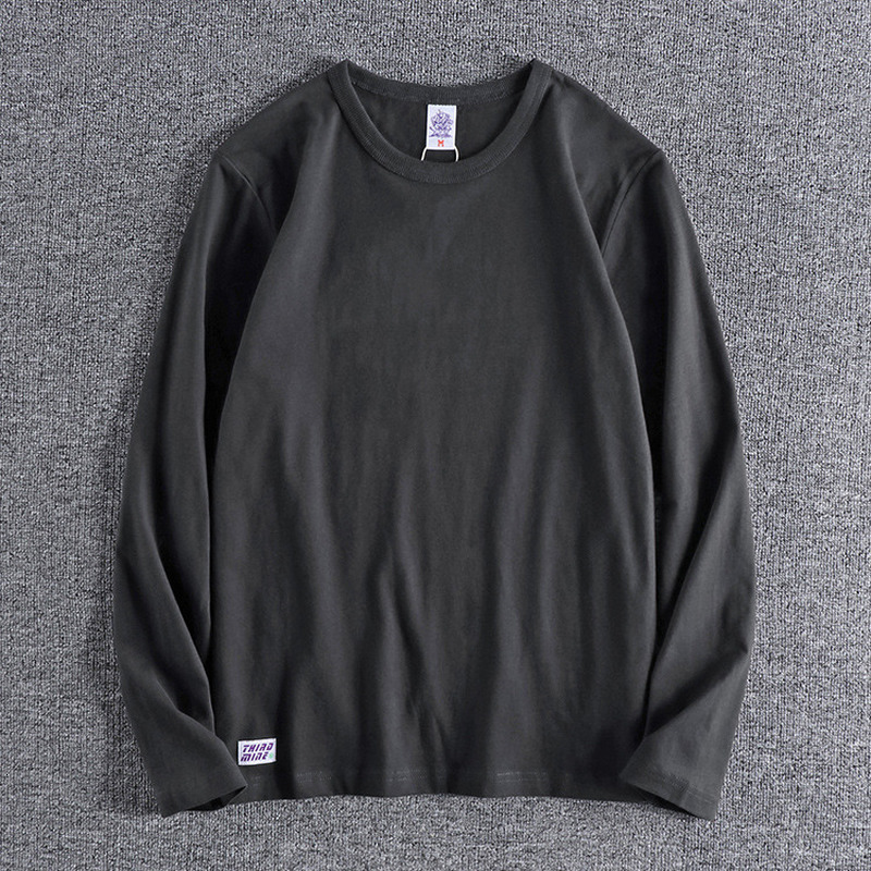 

2021 New Best Seller Men Clothing Long Sleeve Shirts Solid Colour Cotton Streetwear Classic Retro t Harajuku Shirt Wslx, Light grey