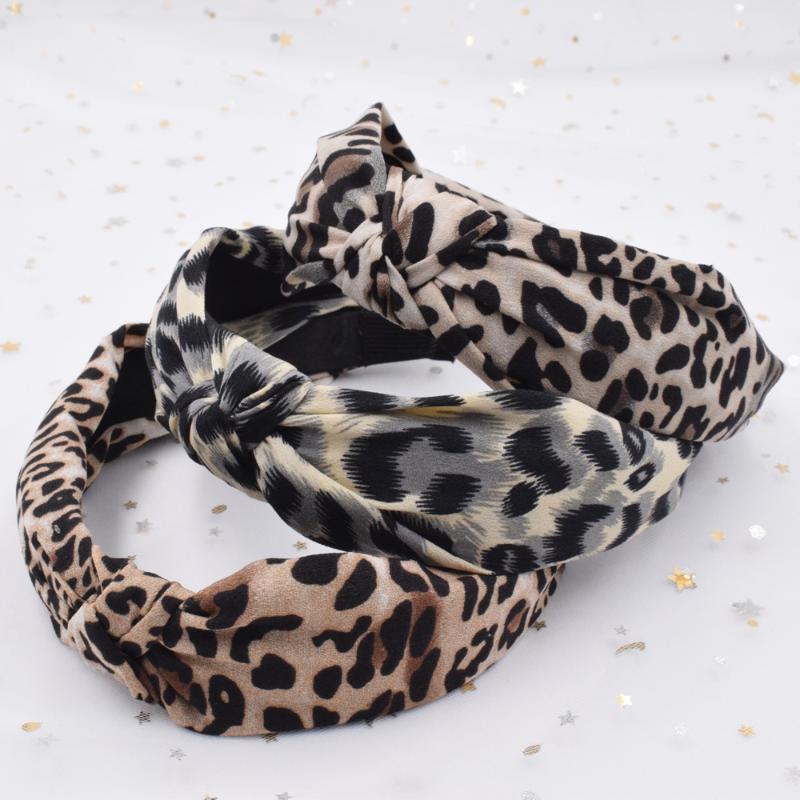

Free shipping knot women Animal pattern hairbands girl's Leopard headbands ins lady's headwear hair accessories