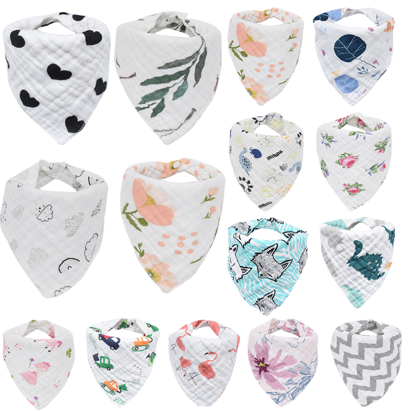 

Baby Infant Muslin Cotton Bib Baby Bandana Bibs Triangle Scarf Saliva Towel Feeding Drool Cloth Accessories