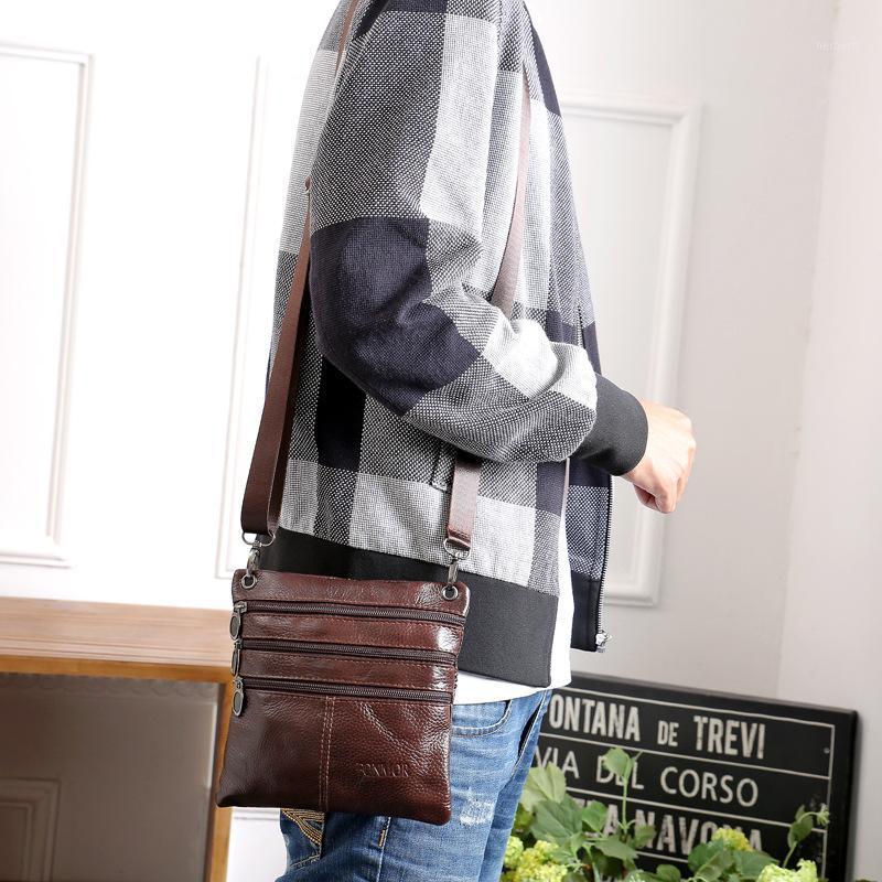

His genuine leather men business bag leather shoulder bag inclined shoulder men1, Brown