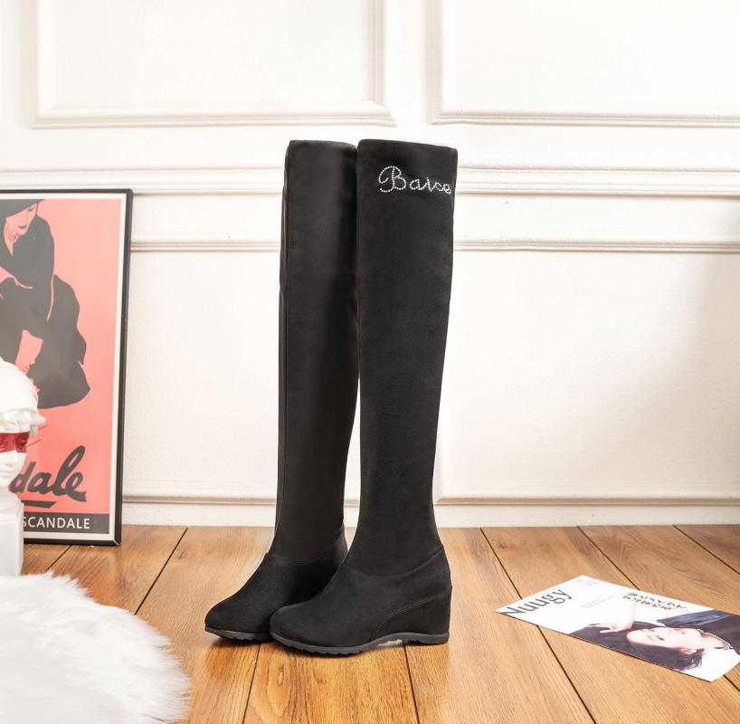 

2020 women's heightened warmth over the knee boots, Black