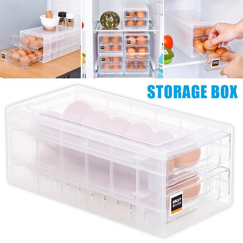 

Double Layers Egg Trays Drawer Type Egg Holder Organizers for Refrigerator Kitchen for 24 Eggs UND Sale1