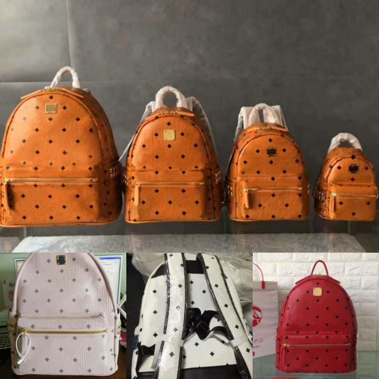 

Classic fashion Korean version of M punk rivet backpack male and female student school bag travel backpack, Peach