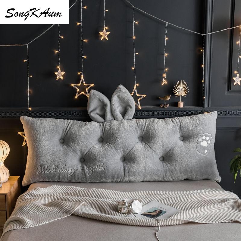 

SongKAum Cute Cartoon Children Long Bedside pillows with filling Washable pillow Single double home cushion Tatami For Sleeping