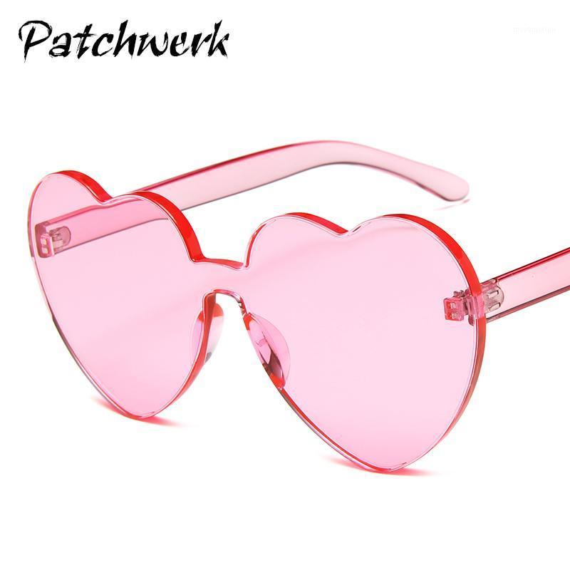 

New all-in-one Style Heart Shape Sunglasses transparent candy color ladies travel necessary sunglasses1