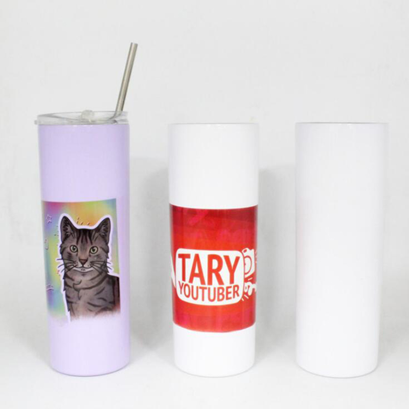 

20 oz sublimation straight skinny tumblers blanks white Stainless Steel Vacuum Insulated tapered Slim DIY 20 oz Cup Car Coffee Mugs