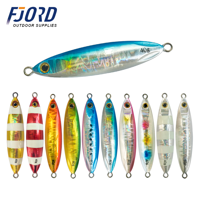 

5pcs 30g 40g 60g Slow shake Metal Jigging Fishing Spoon Iron Plate Long shot Laser Luminous Lead Baits Sea Fishing Jig Lures 201104