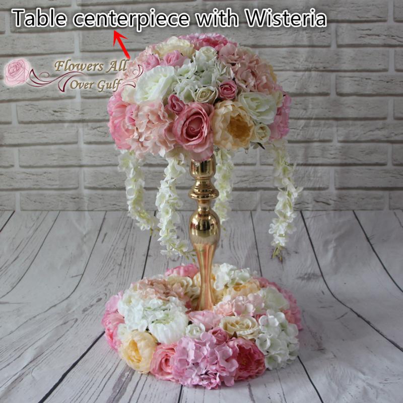 

flowers all over gulf table centerpiece wedding flower wall artificial silk rose garden arch square pavilion corners decorative, Centerpiece 2