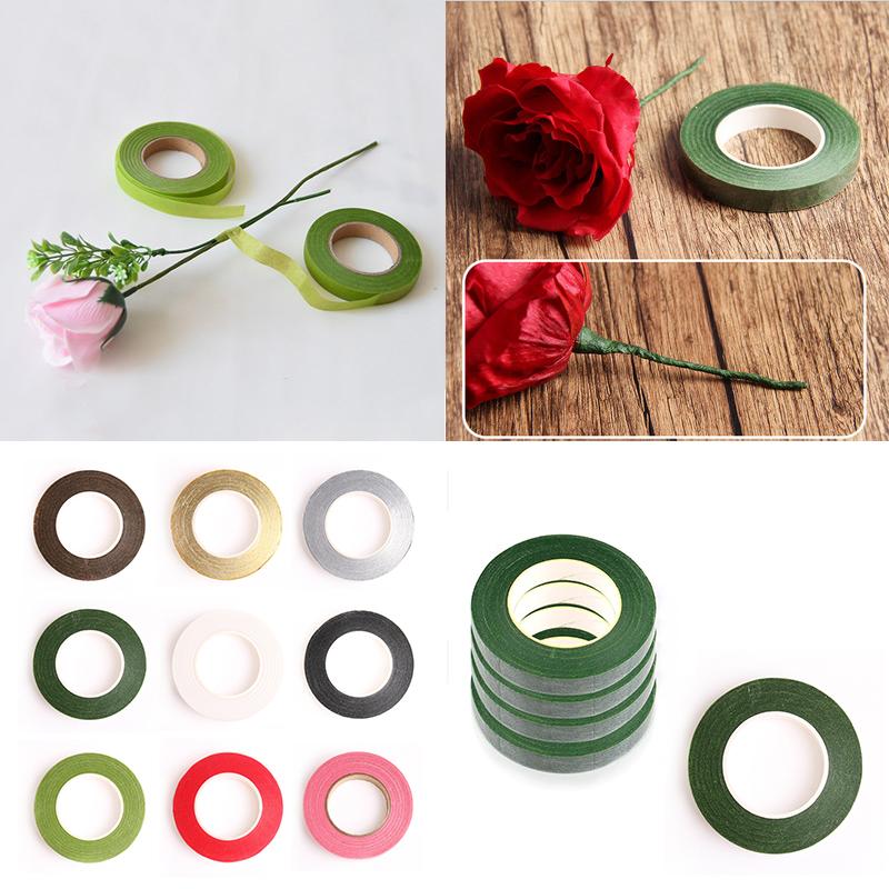 

5Roll/lot 30yard 12mm Florist Stem Tape Wrap Florist Artificial Flower Metallic Tape Wire Floristry Decoration, White