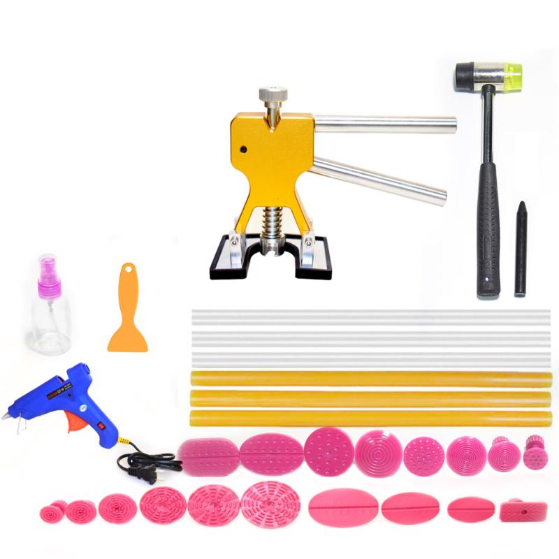 

Best PDR Tools Car Body Paintless Dent Repair Dent Removal KIt Puller Kit Lifter Hand Tool Set 18 Pulling Tabs