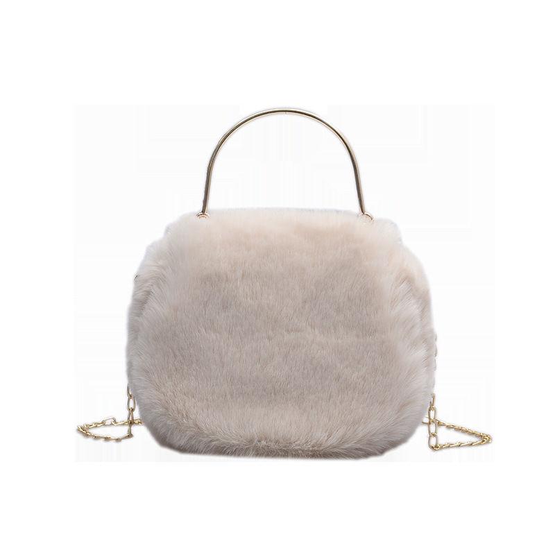 

New Plush Women's Shoulder Bags Ladies Messenger Bags Solid Color Female Handbag Fashion Crossbody for Girls Soft Tote, Black