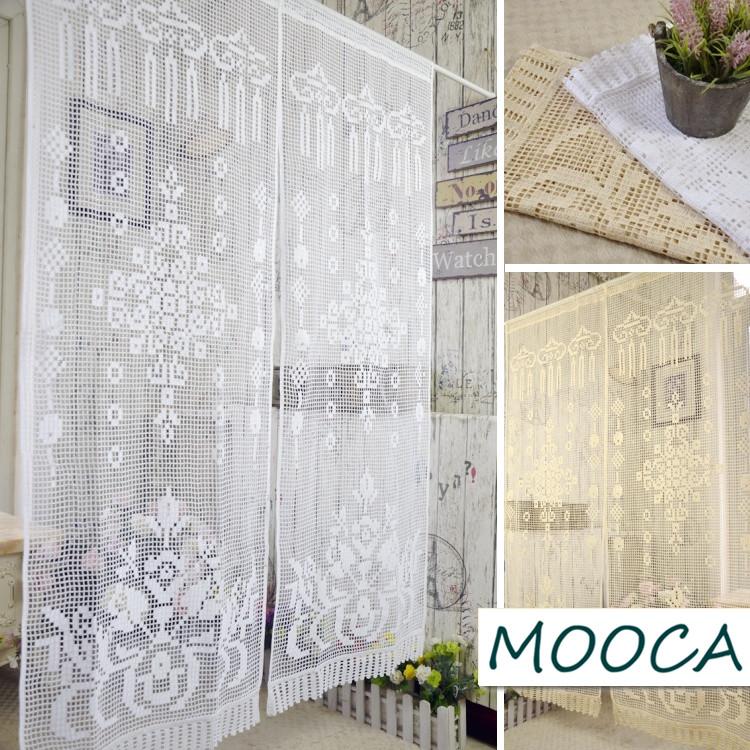 

cotton thread curtain white and beige color curtain for kitchen short door room divider