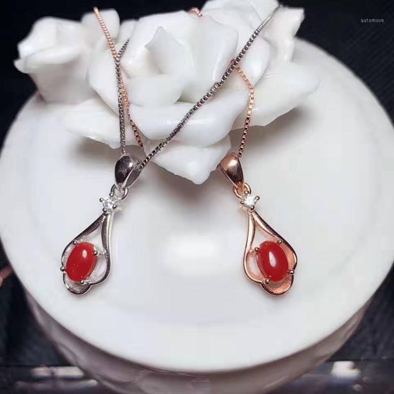 

Natural High Quality Red Coral Real S925 Sterling Silver Drop Pendant Necklace Fashion Fine Jewelry For Women Free Shipping1