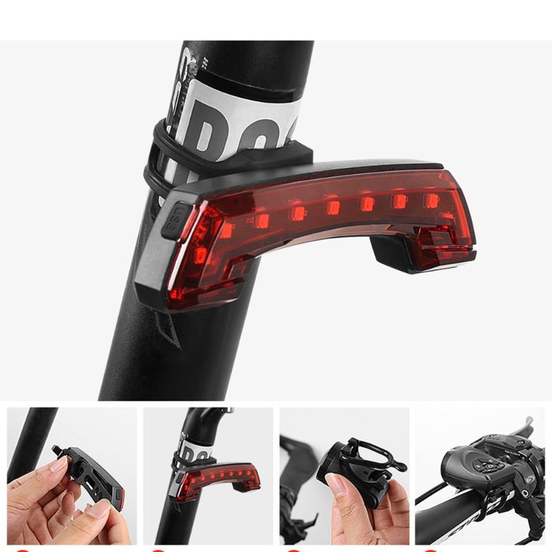 

Bike Cycling Light Mountain Bike Wireless Steering Taillights Waterproof USB Charging Taillights with Electric Be