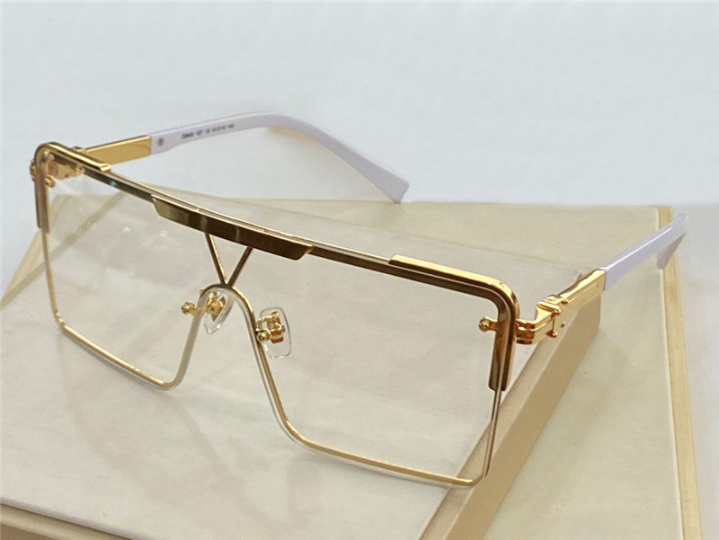 

New fashion design optical glasses Z9808 large square frame metal temples popular and generous style transparent lens top quality