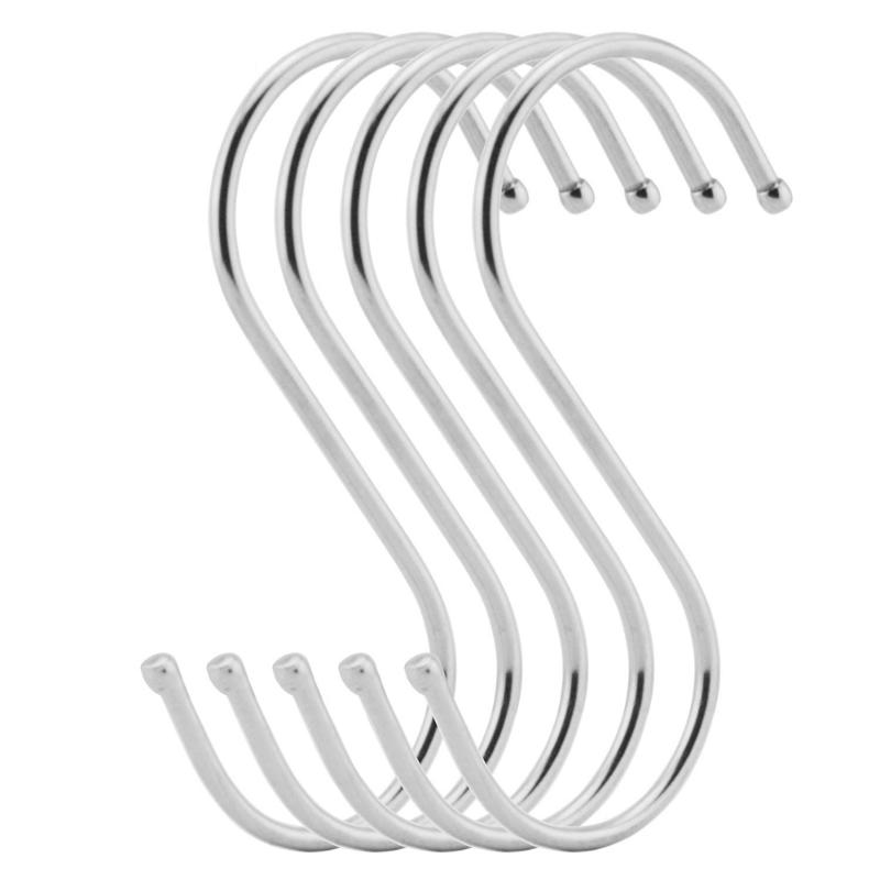 

S Shaped Hooks Extra Large Hanging Hook 4.7 Inches For Kitchen Silver Multiple Use