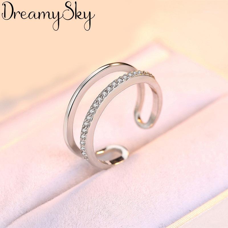 

Wedding Rings Charming Crystal Lines Finger Ring For Women Vintage Boho Knuckle Party Gothic Punk Jewelry Gifts Girls 20211