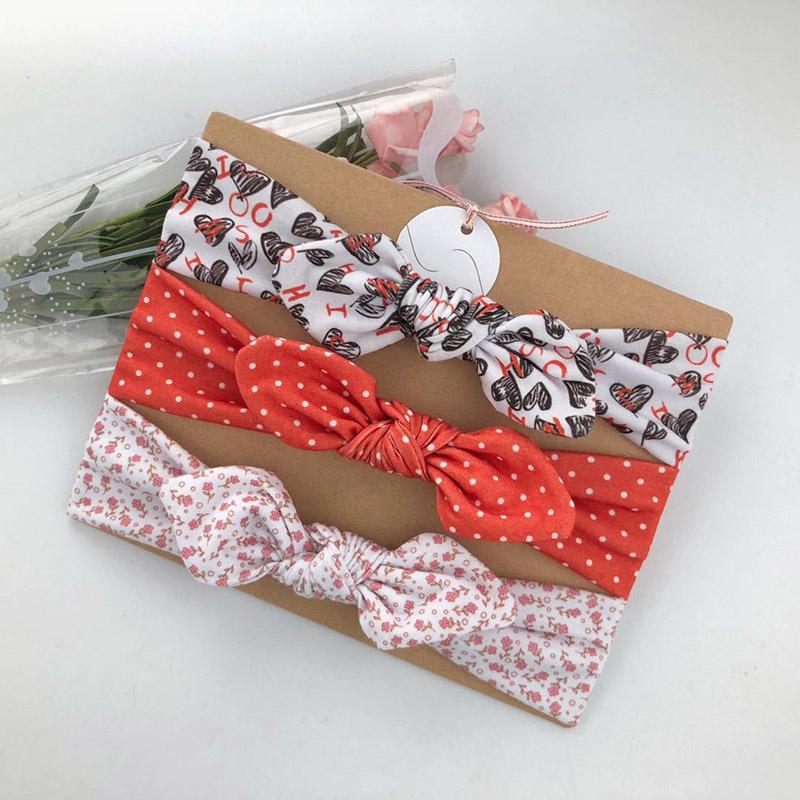 

3Pcs/Set Dot Flower Baby Headband Ears Baby Girls Headbands Bow Girls Hair Bands Turban Hair Accessories, Style2
