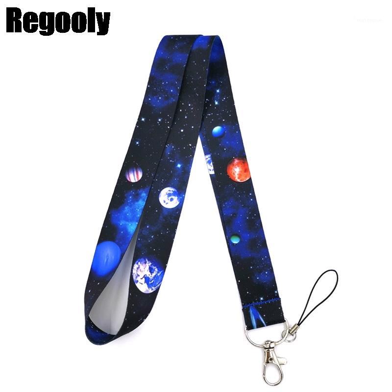 

10pcs Universe Moon space Simple Neck Strap Lanyards ID badge card keychain Mobile Phone Gifts keyrings holders decoration gifts1
