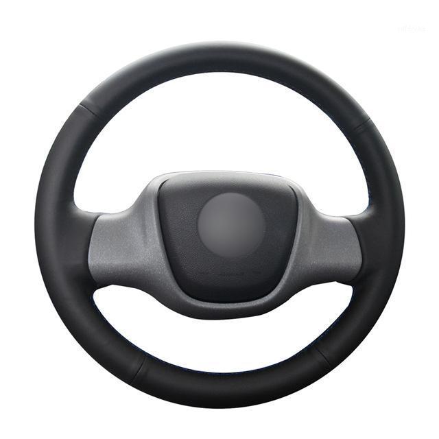 

Black PU Faux Leather DIY Hand-stitched Car Steering Wheel Cover for Smart Fortwo1
