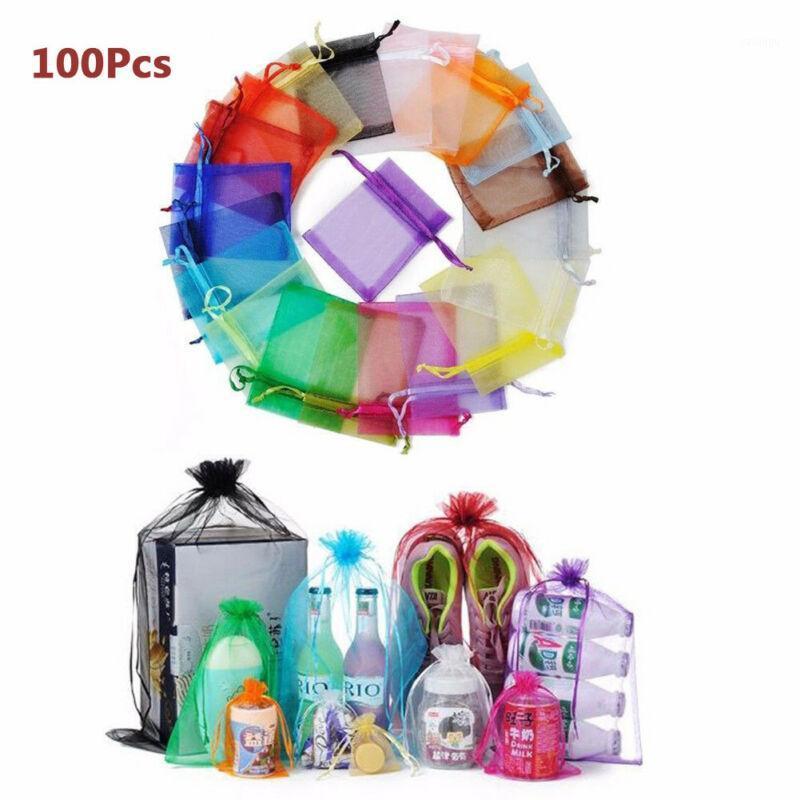 

Storage Bags 100pcs Organza Wedding Party Favor Decor Jewelry Candy Gift Pouches