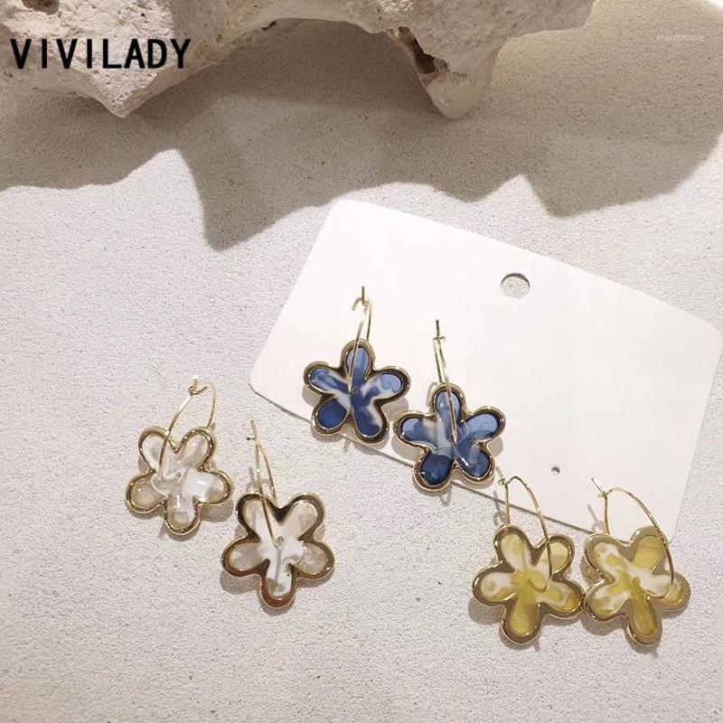

VIVILADY Cute Transparent Colorful Acrylic Flower Pendant Women Hoop Earrings Charming Trendy Female Holiday Party Jewelry Gift1