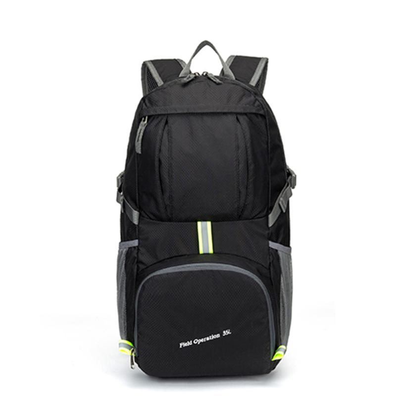 

Waterproof Travel Folding Mountaineering Bag Outdoor Large Capacity Backpack Multi-functional Shoulder Bag for Outdoor Activity, Black
