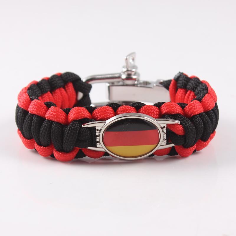 

Germany Flag Paracord Bracelet Survival Charm Bracelets for Women Outdoor Camping Hiking Essential Articles1