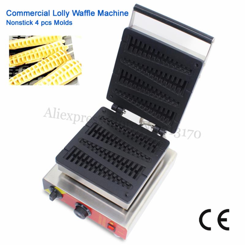 

Electric Long Pine Tree Waffle Maker Lolly Waffle Machine with 4 Molds 1500W Quality Stainless Steel Commercial Use Brand New
